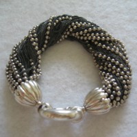 Tiffany and Co sterling silver ball and chain torsade bracelet